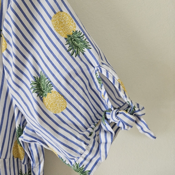 Chloe and Rene pinstriped pineapple button down dress - Picture 7 of 8